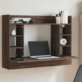 Wall-Mounted Desk Brown Oak 105x48x75 cm Engineered Wood 847974