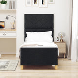 ZNTS Bed Frame Black 80x200 cm Fabric 3344762
