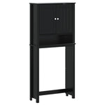 Washing Machine Cabinet BERG Black 76x27x164.5 cm Solid Wood 358557