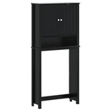 Washing Machine Cabinet BERG Black 76x27x164.5 cm Solid Wood 358557
