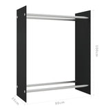 Firewood Rack Black 80x35x100 cm Tempered Glass 327470