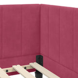 Corner Bed Frame with Headboard Wine red 80 x 200 cm Velvet 42016332