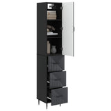 Cabinet Set 2 pcs Black 33 x 34.5 x 90 cm Engineered Wood 3416647