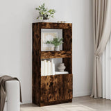 Highboard Smoked Oak 63x33x140 cm Engineered Wood 855110