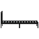 3100583 Bed Frame without Mattress Black Solid Wood 100x200 cm