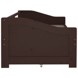 3-Seater Day Bed without Mattress Dark Brown Solid Pinewood 90x200cm 322172