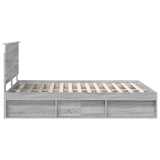 Bed Frame Grey Sonoma 150 x 200 cm Solid Pine Wood 3410997