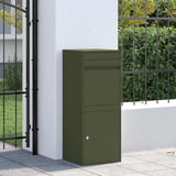 Parcel Drop Box with Storage Olive green 41 x 38 x 103 cm Steel 874936