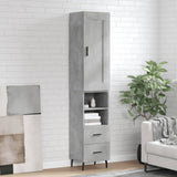 Highboard Concrete Grey 34.5x34x180 cm Engineered Wood 3200277