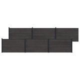 Fence Panel 6 pcs WPC and Aluminium Black 3429452