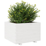 Garden Planter White 70x70x49.5 cm Solid Wood Pine 3282525