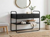Console Table Black Oak 80 x 40 x 75 cm Engineered Wood 8007545