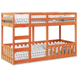 Bunk Bed Wax Brown 75x190 cm Solid Wood Pine 3308597