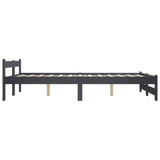 Bed Frame Dark Grey Solid Pine Wood, Plywood Double Durable 322022