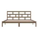 Bed Frame Honey brown Solid Pine Wood 200x200 cm Bed Frame 3101241