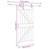 Sliding Door NARVIK Natural and Black 100 x 210 cm 3445238