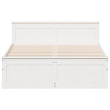 Bed Frame without Mattress with Headboard White 150x200 cm King Size Solid Wood Pine 3308763