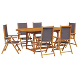 ZNTS 7 Piece Garden Dining Set Anthracite Fabric and Solid Wood 3281725