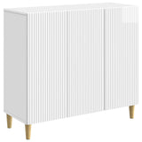 Sideboard High Gloss White 89 x 34.5 x 80 cm Engineered Wood 894649