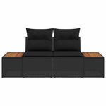 Garden Sofa Black 184 x 62 x 85cm Poly Rattan 42006813