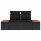 Garden Sofa Black 184 x 62 x 85cm Poly Rattan 42006813
