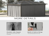 Set of Four 3 x 3m Gazebo Replacement Walls - Light Grey T3398P310861