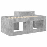 Kids'High Bed Frame with Desk Concrete Grey Engineered Wood 3422670
