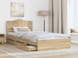 Bed Frame with Drawer Sonoma Oak 100 x 200 cm Engineer Wood 3413445