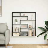 Wall Cube Shelf 7 Compartments Black Engineered Wood 860023