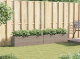 Garden Planters with 2 Pots 2 pcs Grey 90x20x40 cm Poly Rattan 3210515