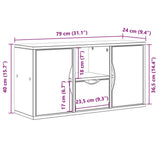 TV Cabinet with Drawer ODDA White 79x24x40 cm Solid Wood Pine 4103606
