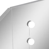 Corner Dressing Table with LED Concrete Grey 111x54x141.5 cm 326535