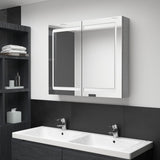LED Bathroom Mirror Cabinet Concrete Grey 80x12x68 cm 326511