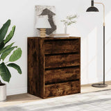 Corner Chest of Drawers Smoked Oak 60x41x76 cm Engineered Wood 852874