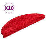 Stair Mats 10 pcs 56x17x3 cm Red Half Round 149797