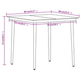 Dining Set Black Powder-coated Steel Medium Lightweight 3099180