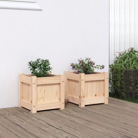 ZNTS Garden Planters 2 pcs Solid Wood Pine 837395