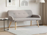 2 Seater Sofa with Solid Wood Legs Light Grey Boucl 42051064