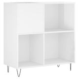 Record Cabinet High Gloss White 84.5x38x89 cm Engineered Wood 831774