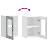 Kitchen Wall Cabinet with Glass Door Kalmar Concrete Grey Engineered Wood 853531