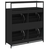 Shoe Cabinet with 4 Flip-Drawers Black 100x34x112 cm 3214413
