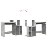 Desk Concrete Grey 120.5 x 44 x 88.5 cm Engineered Wood 869477