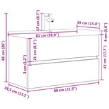 2 Piece Bathroom Furniture Set Concrete Grey Engineered Wood 3324915