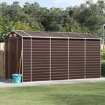 Garden Shed Brown 191x385x198 cm Galvanised Steel 3188267