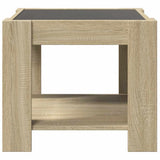 Coffee Table with LED Sonoma Oak 53x53x45 cm Engineered Wood 847541