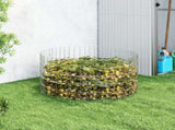 Garden Composter Silver Galvanised steel Large Breathable Design 3115943