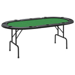 ZNTS 10-Player Folding Poker Table Green 207x106x76 cm 80402