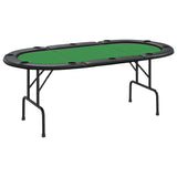 ZNTS 10-Player Folding Poker Table Green 207x106x76 cm 80402