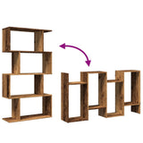 Room Divider Bookcase 4-Tier Old Wood 70x24x129 cm Engineered Wood 858109