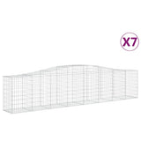 Arched Gabion Baskets 7 pcs 400x50x80/100 cm Galvanised Iron 3145948